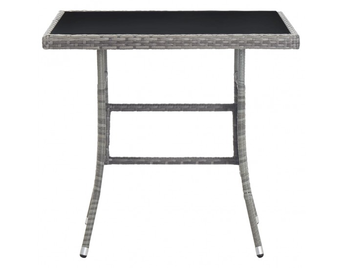 Sonata H Градинска маса, сива, 80x80x74 см, полиратан
