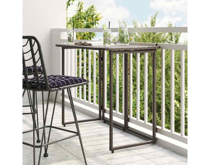 Sonata H Сгъваема градинска маса Кафява 90x51x75 cm Поли ратан