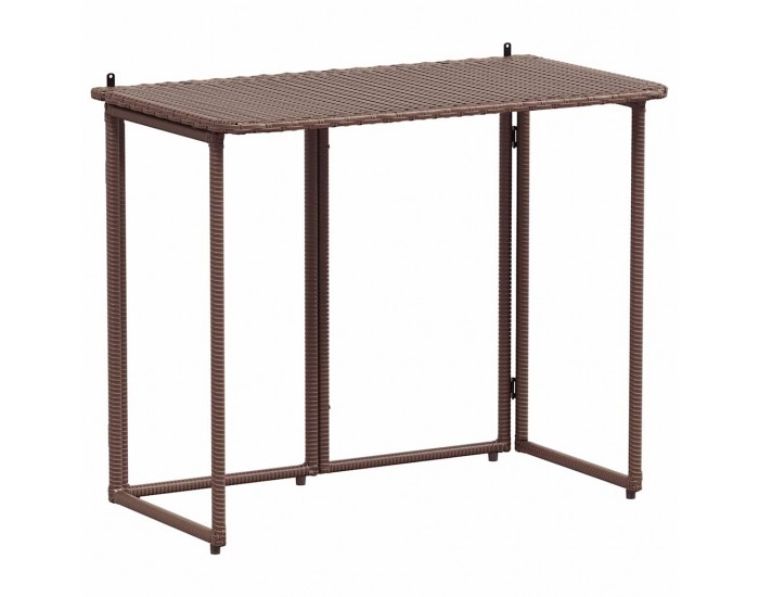 Sonata H Сгъваема градинска маса Кафява 90x51x75 cm Поли ратан