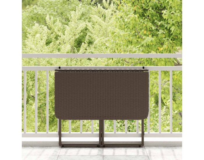 Sonata H Сгъваема градинска маса Кафява 90x51x75 cm Поли ратан