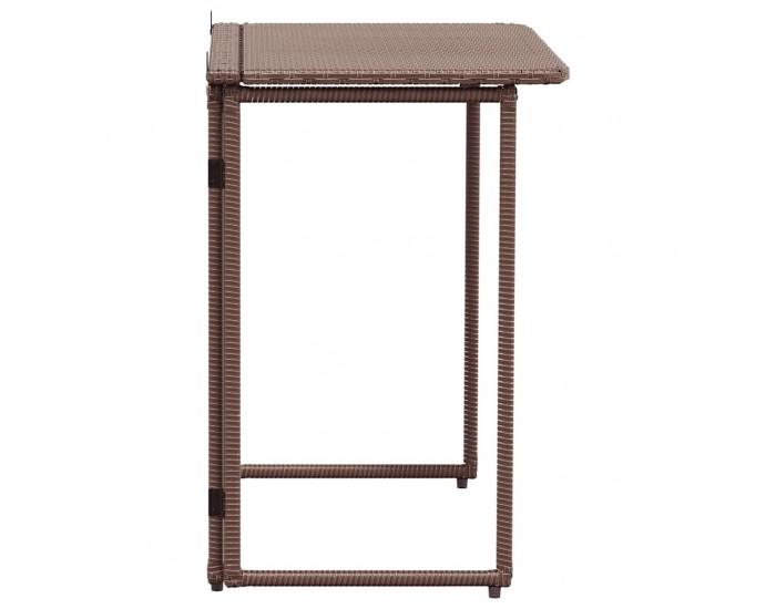 Sonata H Сгъваема градинска маса Кафява 90x51x75 cm Поли ратан