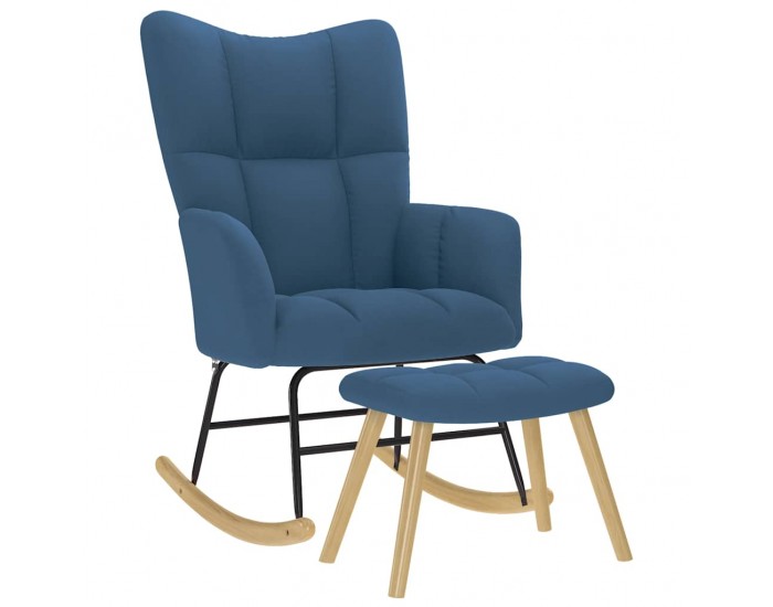 Sonata H Люлеещ се стол с табуретка, син, плат