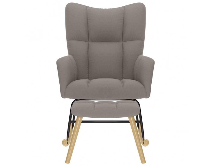 Sonata H Люлеещ се стол с табуретка за крака, таупе, текстил