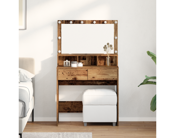 Sonata H Тоалетка с рафт Старо дърво 80 x 41 x 134.5 см Инженерно дърво