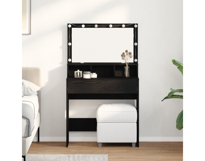 Sonata H Тоалетка с рафт Черен дъб 80 x 41 x 134.5 см Инженерно дърво