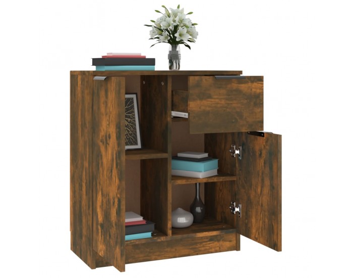 Sonata H Сайдборди, 2 бр, опушен дъб, 60x30x70 см, инженерно дърво