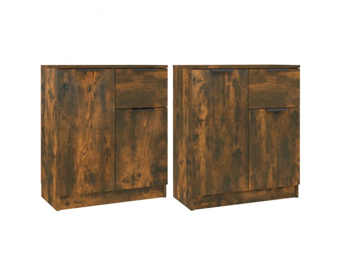 Sonata H Сайдборди, 2 бр, опушен дъб, 60x30x70 см, инженерно дърво