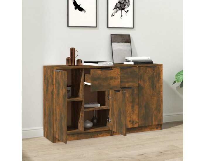 Sonata H Сайдборди, 2 бр, опушен дъб, 60x30x70 см, инженерно дърво