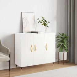Sonata H Сайдборд, бял, 90x34x80 см, инженерно дърво - Шкафове, Витрини, Модулни секции