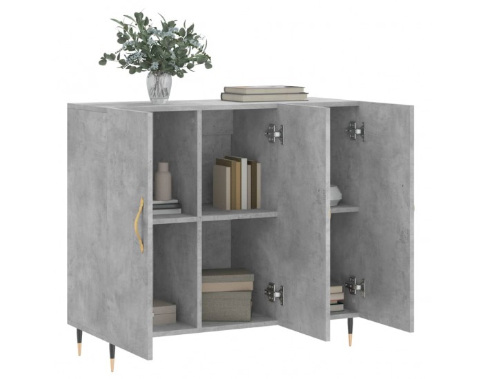 Sonata H Сайдборд, бетонно сив, 90x34x80 см, инженерно дърво