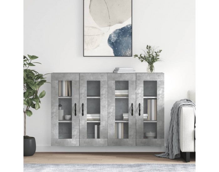 Sonata H Стенни шкафове, 2 бр, бетонно сиви, инженерно дърво