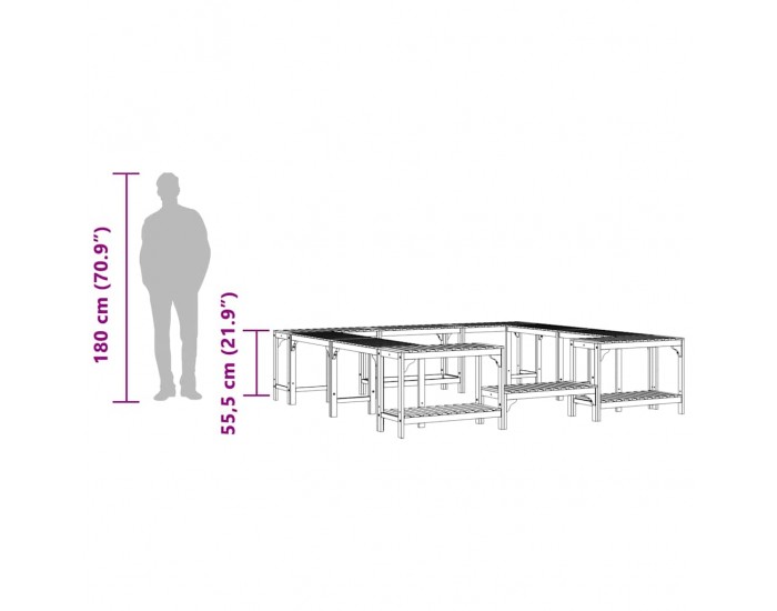 Sonata H Около хидромасажна вана Кафяв 230 x 230 см