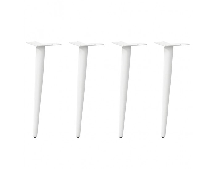 Sonata H Крака за масичка за кафе, конична форма, 4 бр., бели, 42-43 см, стомана