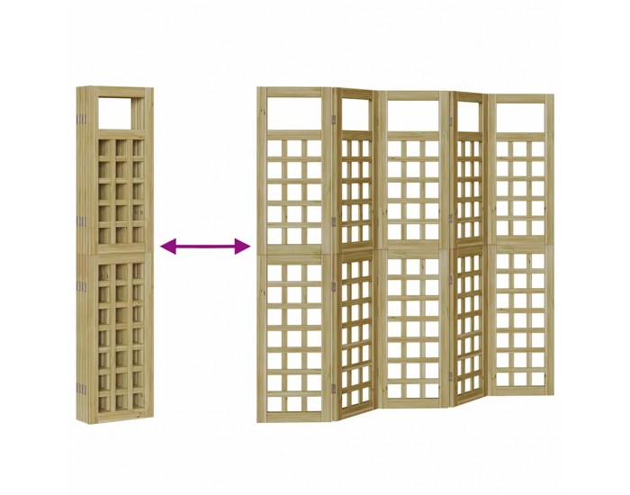 Sonata H Скрин за уединение на открито 5 pcs Кафяво 200 x 180 cm