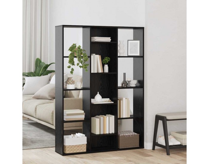 Sonata H Разделител за стая Черен дъб 100 x 24 x 140 см Инженерно дърво