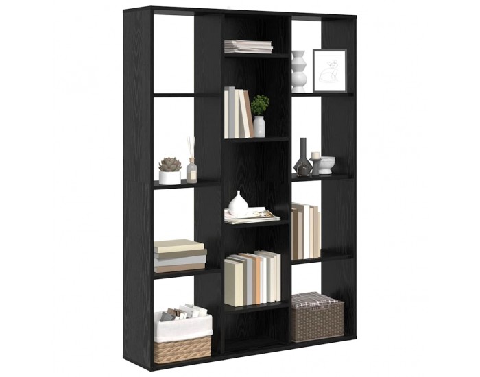 Sonata H Разделител за стая Черен дъб 100 x 24 x 140 см Инженерно дърво