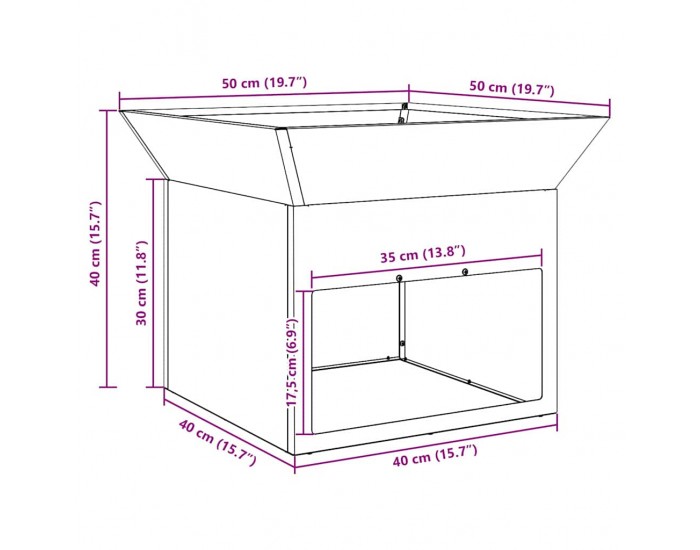 Sonata H Огнище Черно 50 x 50 x 40 cm Стомана