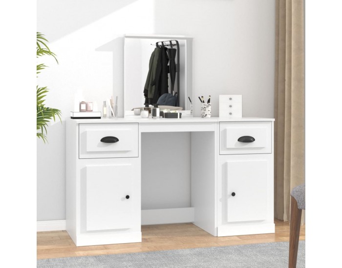 Sonata H Тоалетка с огледало, бяла, 130x50x132,5 см