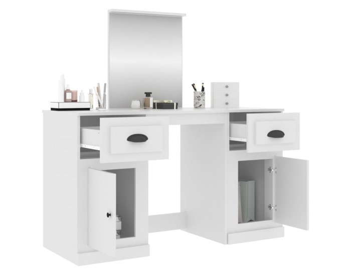 Sonata H Тоалетка с огледало, бяла, 130x50x132,5 см