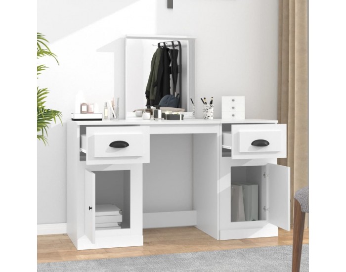 Sonata H Тоалетка с огледало, бяла, 130x50x132,5 см