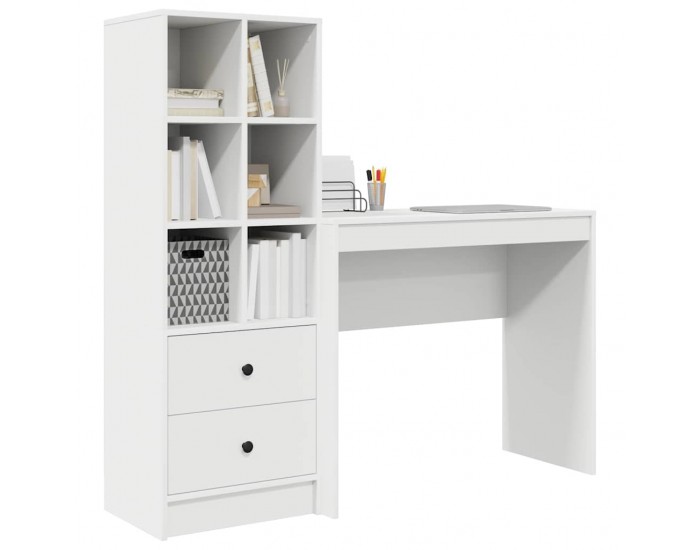 Sonata H Бюро с място за съхранение с рафт 2 pcs Бяло 90 x 40 x 76 см