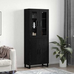 Sonata H Висок шкаф Черен дъб 69.5 x 34 x 90 см Инженерно дърво - Дневна