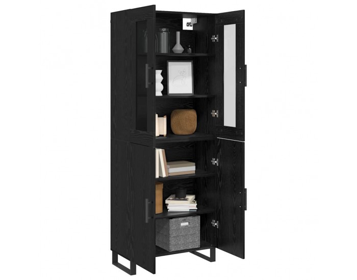 Sonata H Висок шкаф Черен дъб 69.5 x 34 x 90 см Инженерно дърво