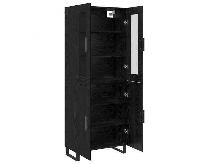 Sonata H Висок шкаф Черен дъб 69.5 x 34 x 90 см Инженерно дърво