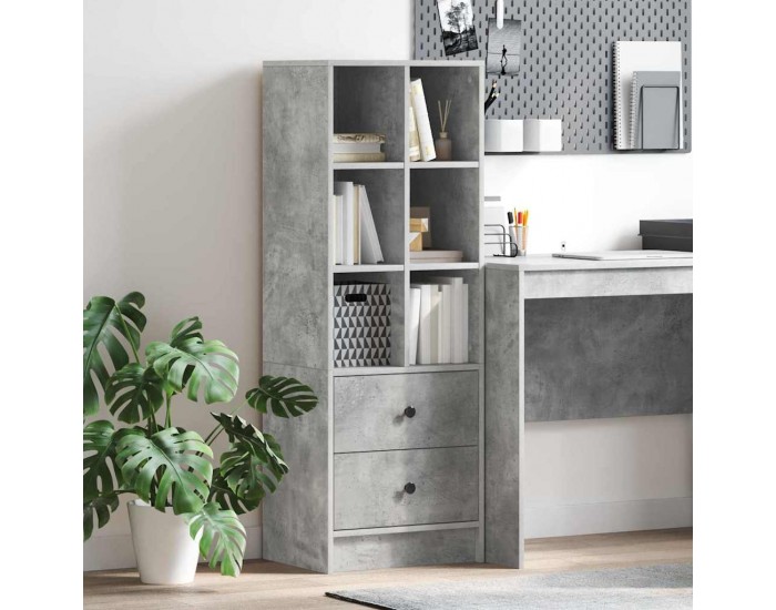 Sonata H Висок шкаф Бетонно сиво 45.5 x 34 x 127 см Инженерно дърво