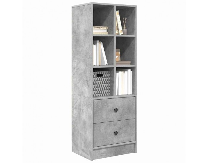 Sonata H Висок шкаф Бетонно сиво 45.5 x 34 x 127 см Инженерно дърво