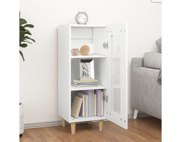 Sonata H Сайдборд, бял, 34,5x34x90 см, инженерно дърво