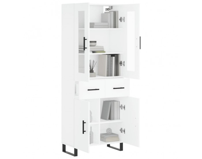 Sonata H Висок шкаф, бял, 69,5x34x180 см, инженерно дърво