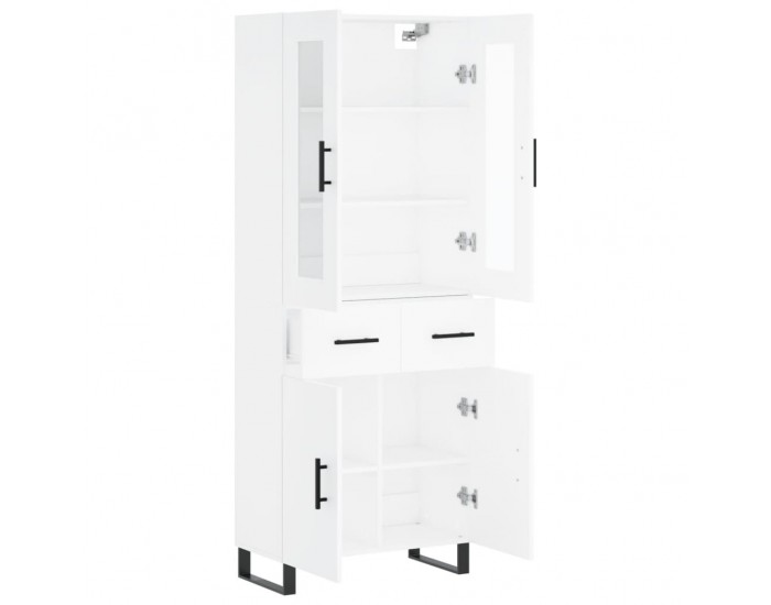 Sonata H Висок шкаф, бял, 69,5x34x180 см, инженерно дърво