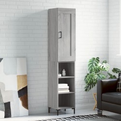 Sonata H Висок шкаф, сив сонома, 34,5x34x180 см, инженерно дърво - Шкафове, Витрини, Модулни секции