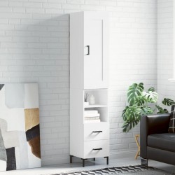 Sonata H Висок шкаф, бял, 34,5x34x180 см, инженерно дърво - Шкафове, Витрини, Модулни секции