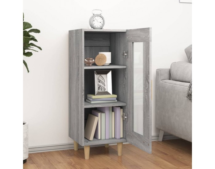 Sonata H Сайдборд, сив сонома, 34,5x34x90 см, инженерно дърво