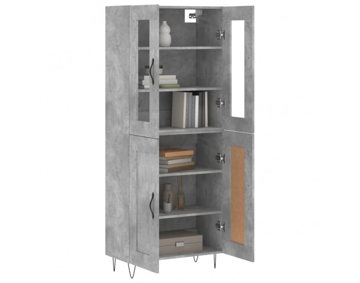 Sonata H Висок шкаф, бетонно сив, 69,5x34x180 см, инженерно дърво