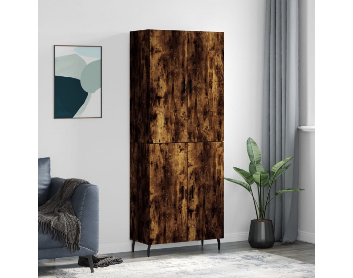 Sonata H Висок шкаф, опушен дъб, 69,5x34x180 см, инженерно дърво