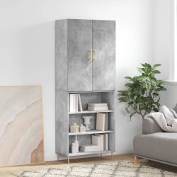 Sonata H Висок шкаф, бетонно сив, 69,5x34x180 см, инженерно дърво - Шкафове, Витрини, Модулни секции