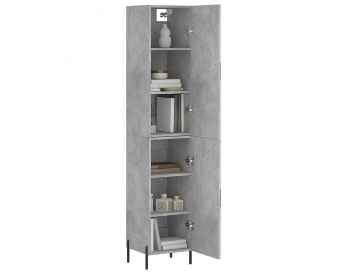 Sonata H Висок шкаф, бетонно сив, 34,5x34x180 см, инженерно дърво
