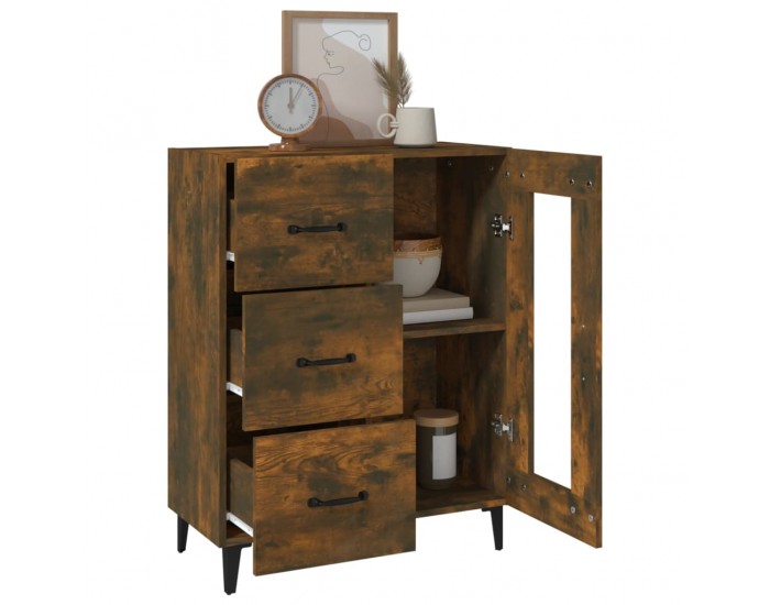 Sonata H Сайдборд, опушен дъб, 69,5x34x90 см, инженерно дърво