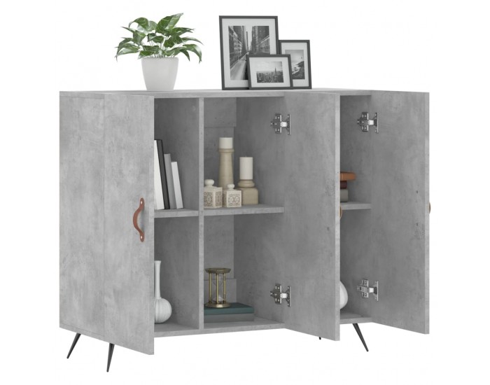 Sonata H Сайдборд, бетонно сив, 90x34x80 см, инженерно дърво