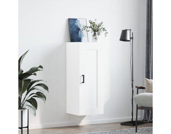 Sonata H Стенен шкаф, бял, 34,5x34x90 см, инженерно дърво