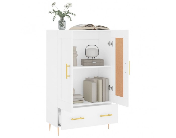 Sonata H Висок шкаф, бял, 69,5x31x115 см, инженерно дърво