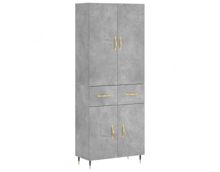 Sonata H Висок шкаф, бетонно сив, 69,5x34x180 см, инженерно дърво