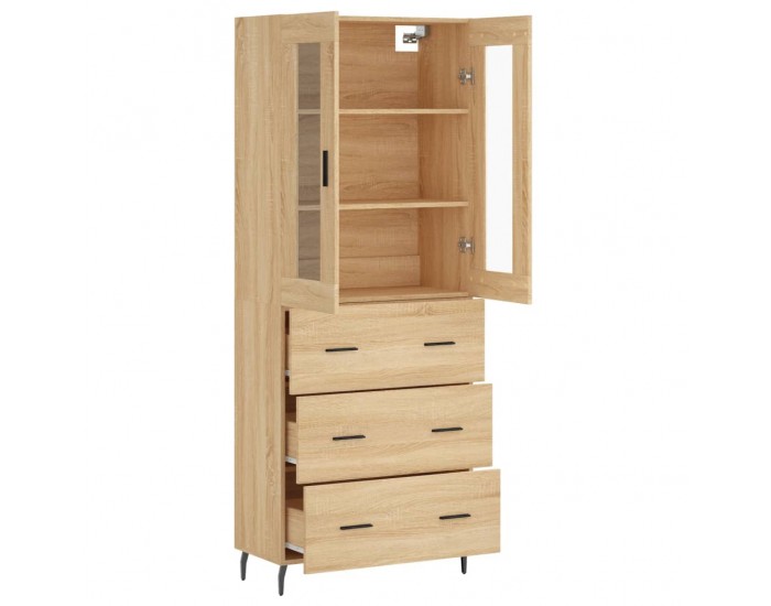 Sonata H Висок шкаф, дъб сонома, 69,5x34x180 см, инженерно дърво