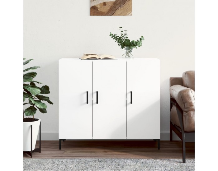 Sonata H Сайдборд, бял, 90x34x80 см, инженерно дърво