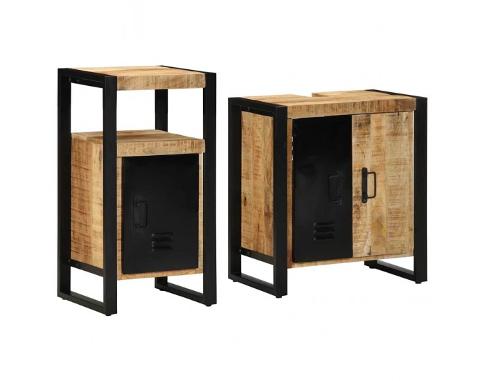 Sonata H Комплект мебели за баня 2 pcs Кафяво Сурово мангоново дърво