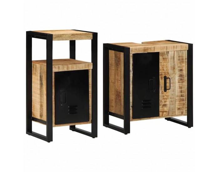 Sonata H Комплект мебели за баня 2 pcs Кафяво Сурово мангоново дърво