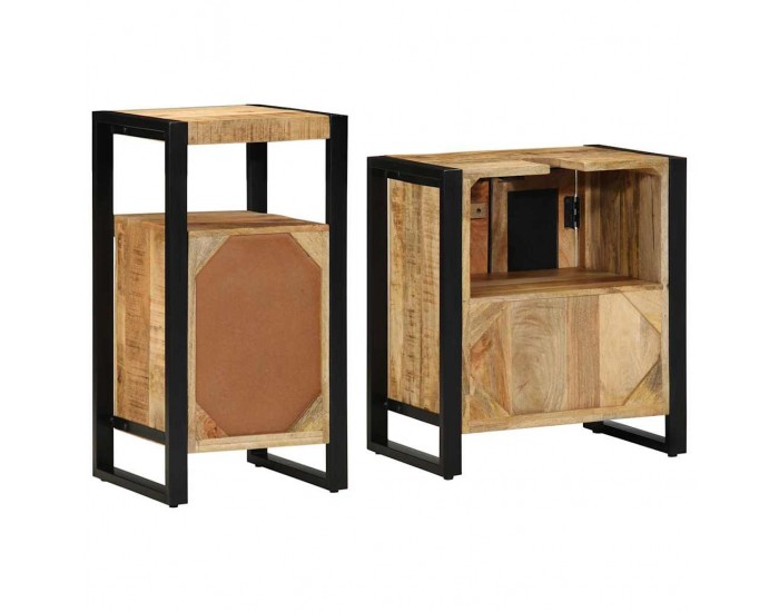 Sonata H Комплект мебели за баня 2 pcs Кафяво Сурово мангоново дърво